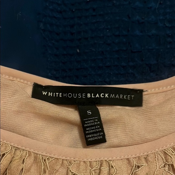 White House Black Market Lace Beige Bell Sleeve Blouse - Picture 2 of 10